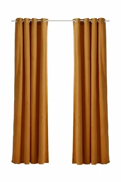 Ellos Julegardiner|Gardiner Med Sejlring>Home Gardinlængde med sejlringe Nora i velour, 2-pak Rustbrun