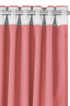 Ellos Home Gardinlængde med multibånd Nora i velour, 2-pak Rosa Hot