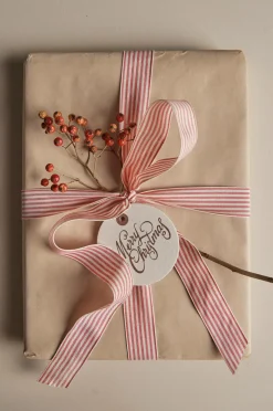 Ellos Gavepapir & Tilbehør>Home Gavebånd Stripe 20 m Rød/hvid