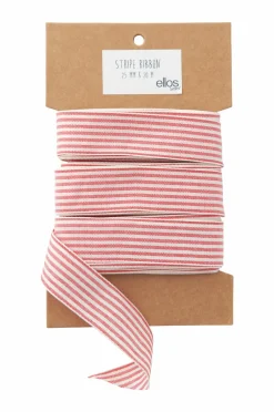 Ellos Gavepapir & Tilbehør>Home Gavebånd Stripe 20 m Rød/hvid