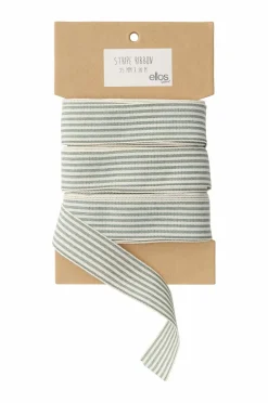 Ellos Gavepapir & Tilbehør>Home Gavebånd Stripe 20 m Grøn/cremehvid