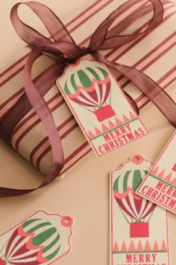 Ellos Home Gaveetiketter 10-pak Creme/rød luftballon Best