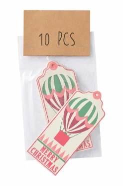 Ellos Home Gaveetiketter 10-pak Creme/rød luftballon Best