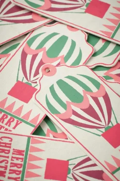 Ellos Home Gaveetiketter 10-pak Creme/rød luftballon Best