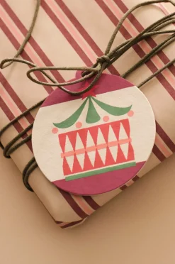 Ellos Gavepapir & Tilbehør>Home Gaveetiketter 10-pak Creme/rød cirkus