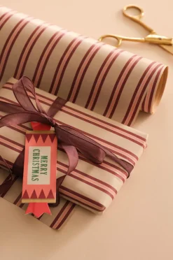 Ellos Gavepapir & Tilbehør>Home Gavepapir Polka Small Stripe 7 meter Rød