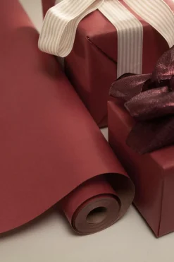 Ellos Home Gavepapir Uni 7 meter Vinrød skinnende aop Best