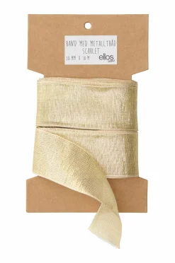 Ellos Gavepapir & Tilbehør>Home Glitterbånd Scarlet med metaltråd Guld