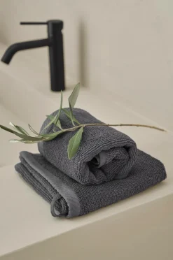 Ellos Badeværelsestekstiler>Home Håndklæde Elise 2-pak 30x50 Mørkegrå