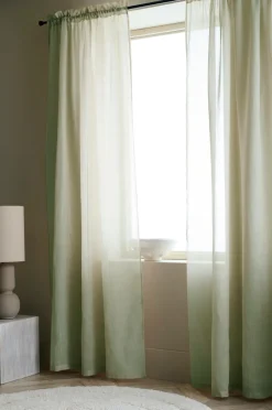 Ellos Julegardiner|Gardinlængder Med Løbegang>Home Kanallængde Lara 2-pak Grøn mat sort