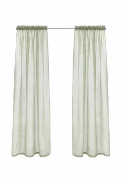 Ellos Julegardiner|Gardinlængder Med Løbegang>Home Kanallængde Lara 2-pak Grøn mat sort