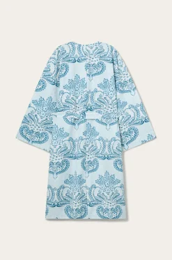 Ellos Home Kimono Juliett Medallion i vasket bomuld Blå farve Clearance