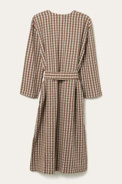 Ellos Home Kimono Nell Check Kimono Lyseblå/brun Sale