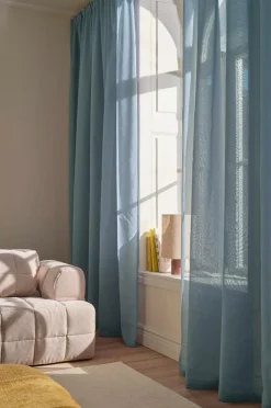 Ellos Home KIRA skræddersyet gennemsigtigt gardin Dimblå Clearance