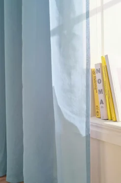 Ellos Home KIRA skræddersyet gennemsigtigt gardin Dimblå Clearance