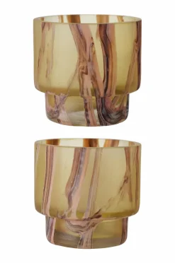 Ellos Lysestager & Lanterner>Home Lanterne Leona højde 8 cm 2-pak Gul