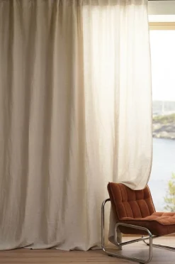 Ellos Home LEAH skræddersyet linnedgardin linen beige Hot