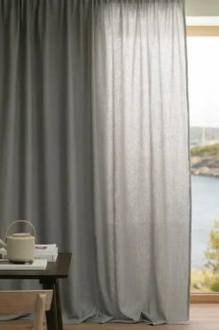 Ellos Gardiner Efter Mål>Home LEAH skræddersyet linnedgardin Grå