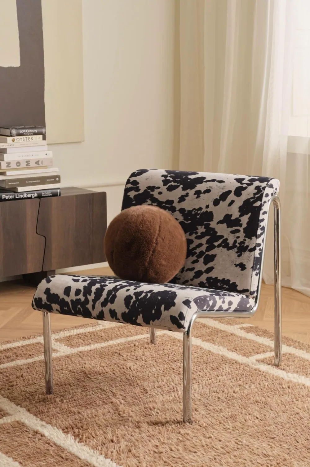 Ellos Home Lænestol Cowlow Sort/hvid Outlet