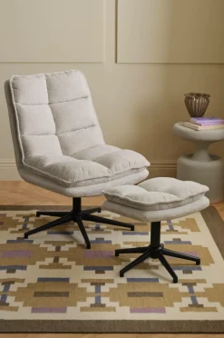 Ellos Home Lænestol med fodskammel Maggi Beige farve Clearance