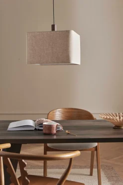 Ellos Home Loftlampe Square Linned/valnød Outlet