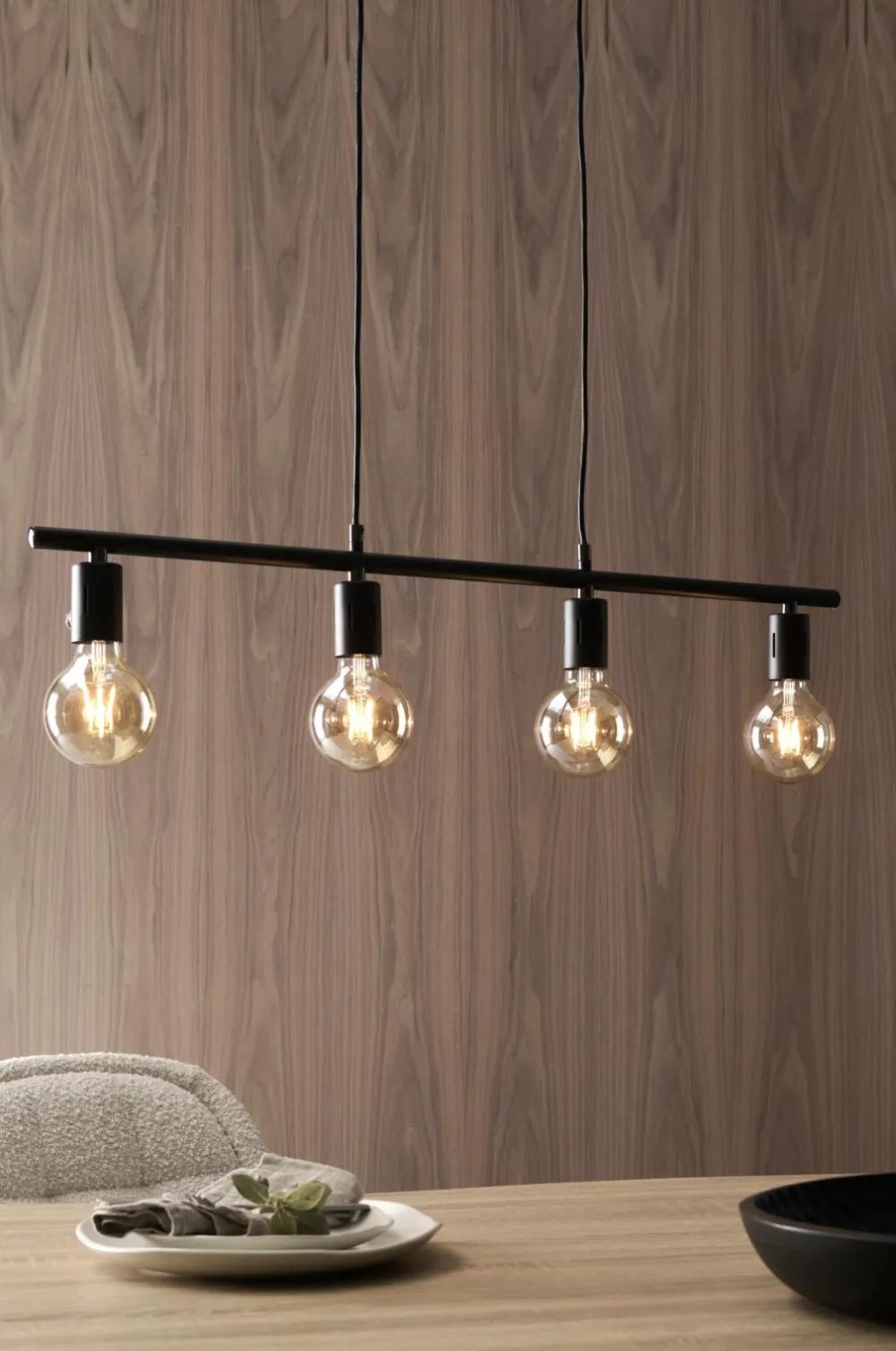 Ellos Loftlamper>Home Loftlampe Sander 4L Sort / Sort krom