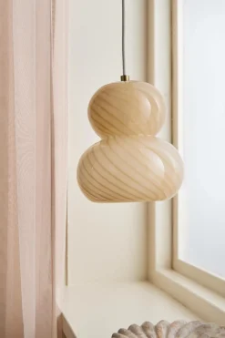 Ellos Home Loftlampe Julie Painting shiny beige glass+antique gold iron Best