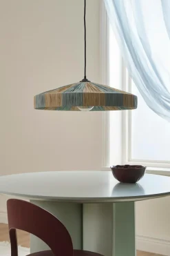 Ellos Home Loftlampe Bernice Ø 50 cm Naturlig / lyseblå Discount
