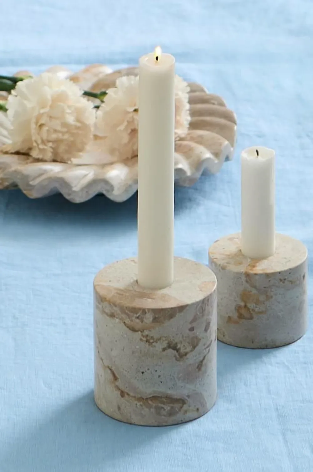 Ellos Home Lysestage Belle højde 7,5 cm Butter Scotch Marmor Discount