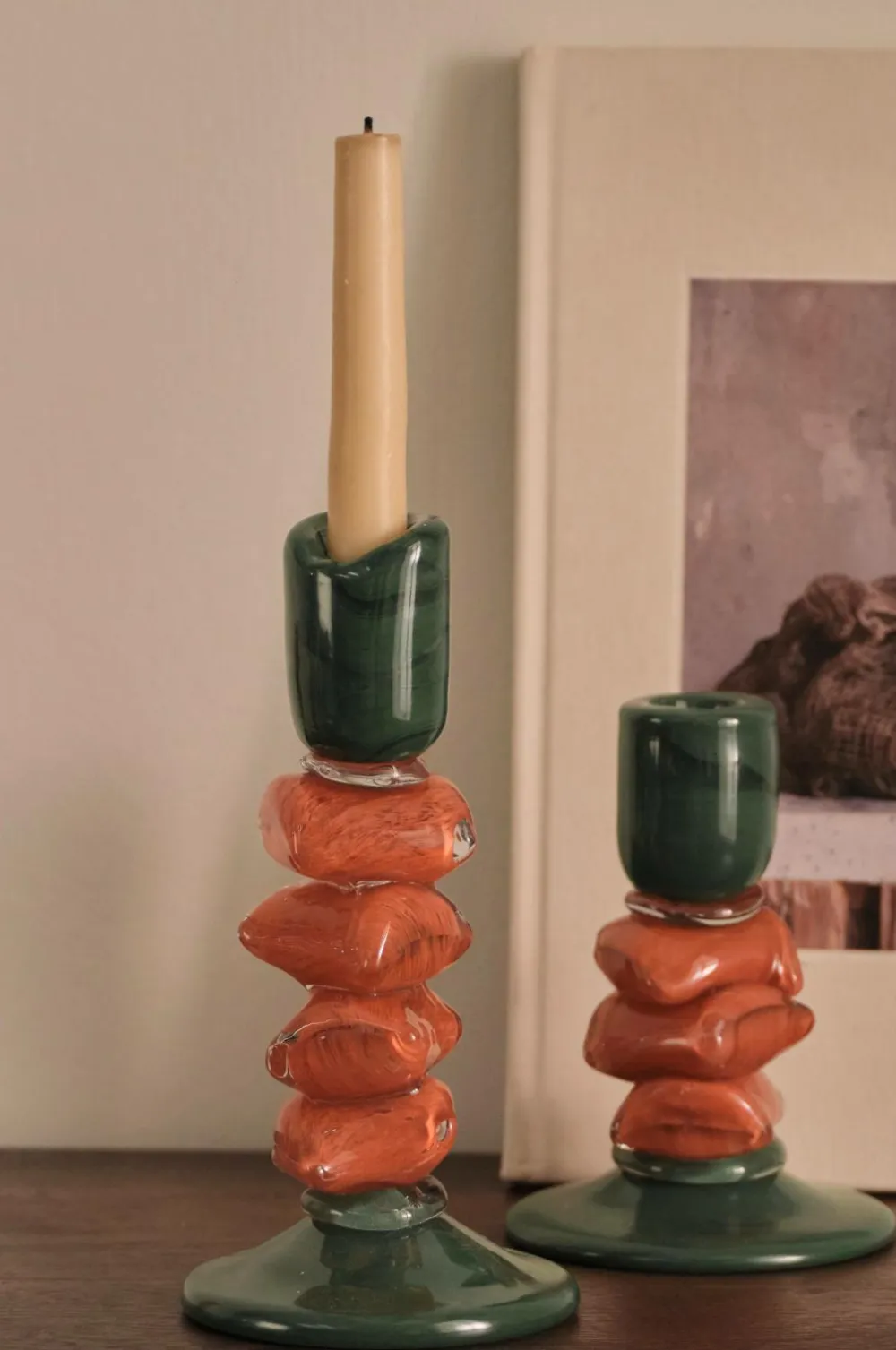 Ellos Home Lysestage Leia højde 23 cm Grøn Online