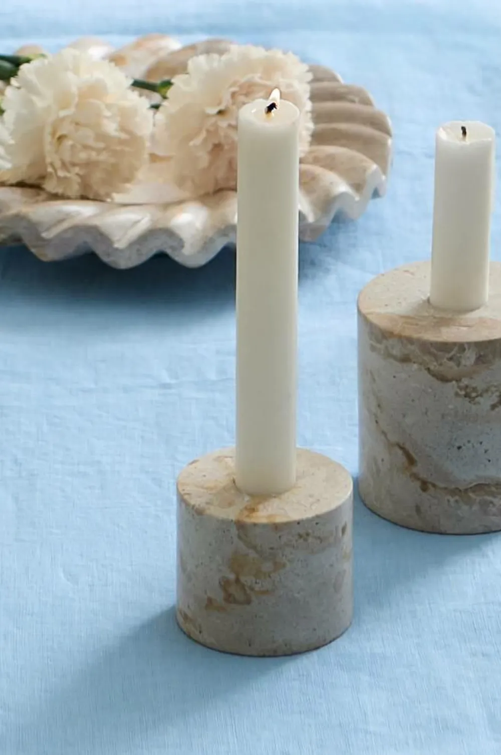 Ellos Home Lysestage Belle højde 5 cm Butter Scotch Marmor Discount