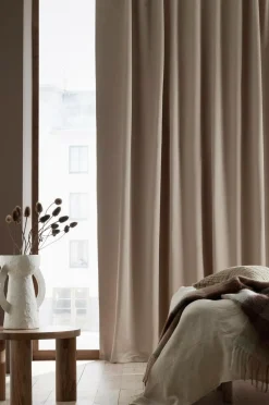 Ellos Persienner|Gardinlængder Med Rynkebånd>Home Mørklægningsgardin Daniella Wide ekstra bred 1-pak Beige