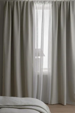 Ellos Persienner|Gardinlængder Med Rynkebånd>Home Mørklægningsgardin Elisa 1 stk Gråbeige