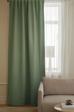 Ellos Mørklægningsgardiner>Home Mørklægningsgardin Ines 1-pak Grøn