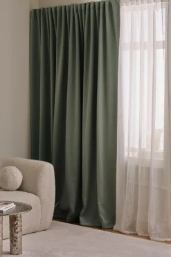 Ellos Gardinlængder Med Rynkebånd|Mørklægningsgardiner>Home Mørklægningsgardin Maida Wide ekstra bred 1 stk. Grøn
