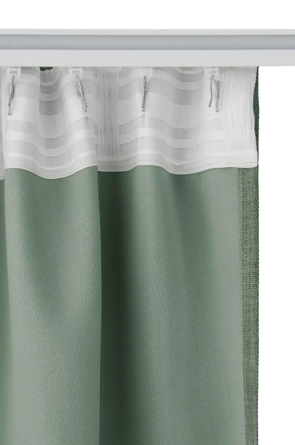Ellos Home Mørklægningsgardin Iben med multibånd, 1 stk. Grøn Online