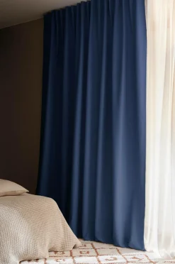 Ellos Home Mørklægningsgardin Cara Wide 1 stk Marineblå New