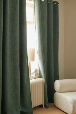 Ellos Home Mørklægningsgardin Iben med sejlringe, 1 stk. Grøn Clearance