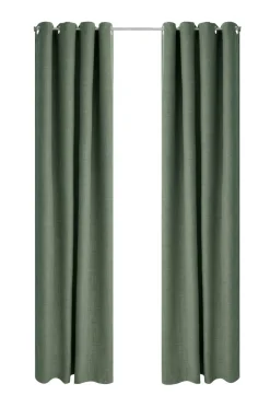 Ellos Home Mørklægningsgardin Iben med sejlringe, 1 stk. Grøn Clearance