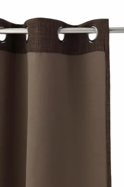 Ellos Home Mørklægningsgardin Iben med sejlringe, 1 stk. Brun New