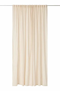Ellos Home Multibåndsgardin Elly Thin Stripe Wide Pleatingtape i genanvendt halvlinned ekstra bred 1-pak Bronzebrun Discount
