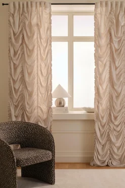 Ellos Home Multibåndsgardin Susanne Wrincle 2-pak Varm grå New