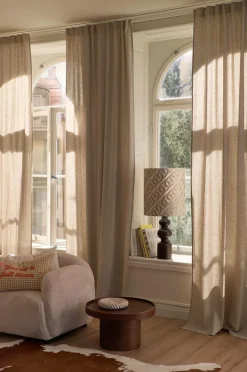 Ellos Home Multibåndsgardin Elly i genanvendt halvlinned 2-pak Linen beige Best