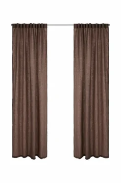 Ellos Persienner|Hørgardiner>Home Multibåndslængde Malva 2-pak i 100% hør Brun