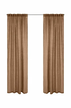 Ellos Hørgardiner>Home Multibåndslængde Malva 2-pak i 100% hør Chipmunk