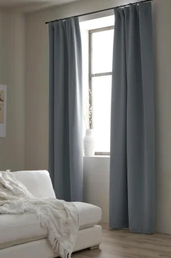 Ellos Persienner|Gardinlængder Med Rynkebånd>Home Multibåndslængde Sandy, mørklæggende, 1 stk. Grey/blue