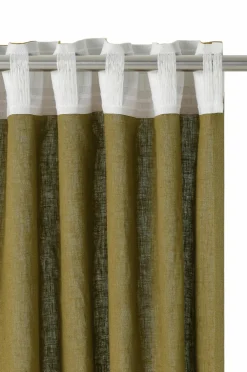 Ellos Home Multibåndsgardin Elly i genanvendt halvlinned 2-pak Olivengrøn Hot