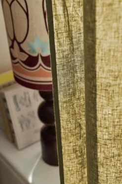 Ellos Home Multibåndsgardin Elly i genanvendt halvlinned 2-pak Olivengrøn Hot