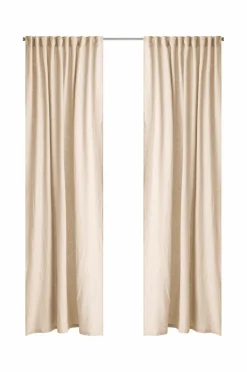 Ellos Persienner|Gardinlængder Med Rynkebånd>Home Multibåndsgardin Elly i genanvendt halvlinned 2-pak Cremet hvid