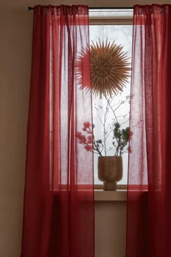 Ellos Home Multibåndsgardin Lara 2-pak Rød Discount